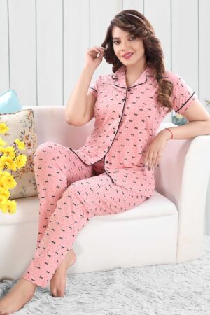 Baby-Pink-with-black-bow-PJ-set
